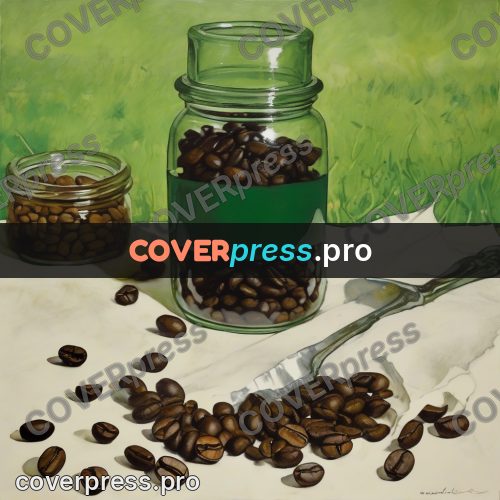 Vintage illustration: jar of coffee beans