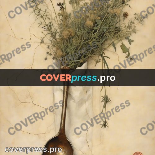 Vintage illustration: ladle and dried herbs