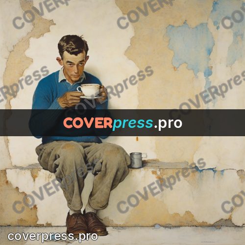 Vintage illustration: man holding a cup