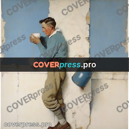 Vintage illustration: man holding a cup