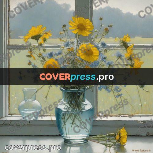 Vintage illustration: vase of wild flowers