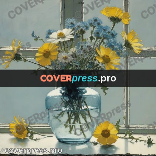 Vintage illustration: vase of wild flowers