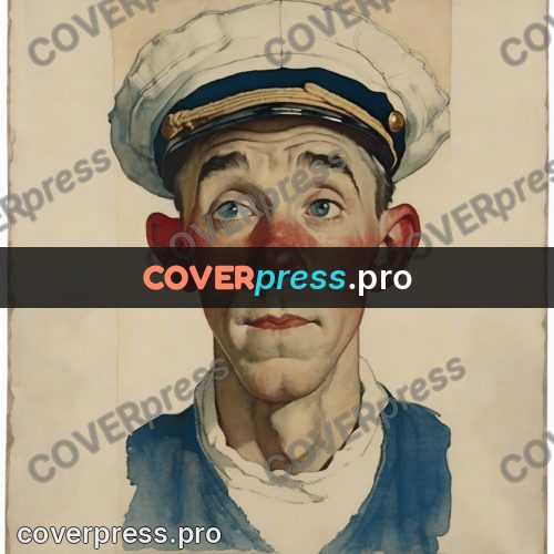 Vintage illustration: portrait in a sailor's cap