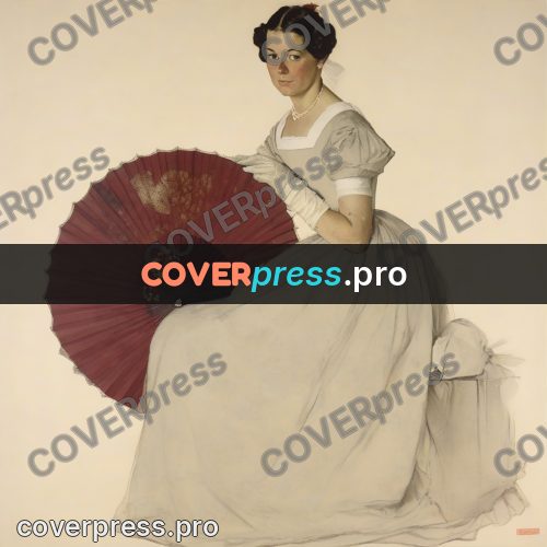 Vintage illustration: woman with an open fan
