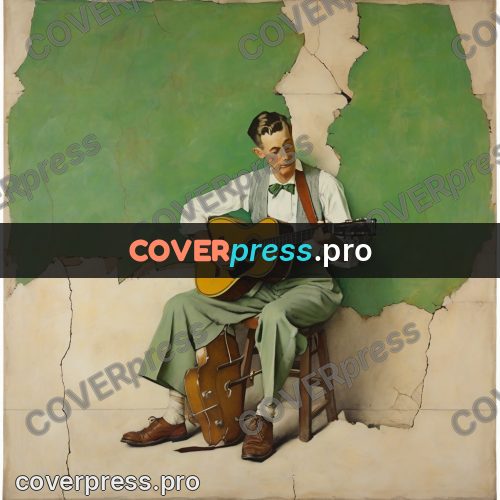 Vintage illustration: man playing a guitar