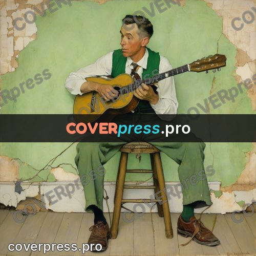 Vintage illustration: man playing a guitar
