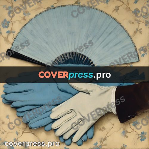 Vintage illustration: open fan and gloves