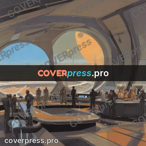 Retro futuristic painting: deck looking onto a planet