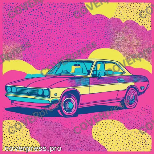 В стиле Ризограф: ретро-автомобиль