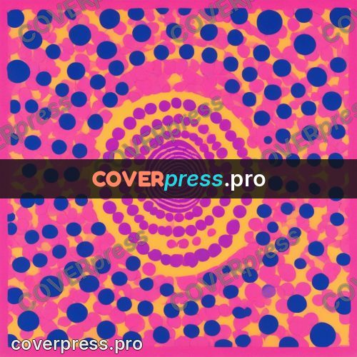 Risograph illustration: concentric rings of dots