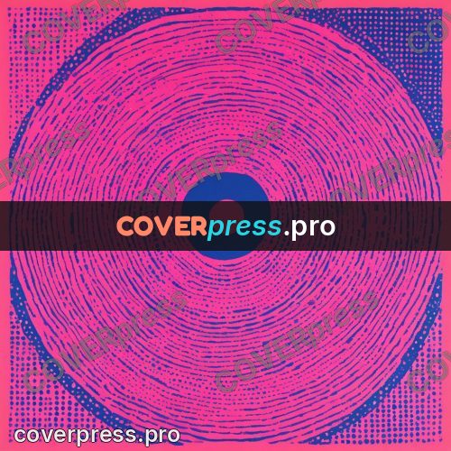 Risograph illustration: concentric rings of dots