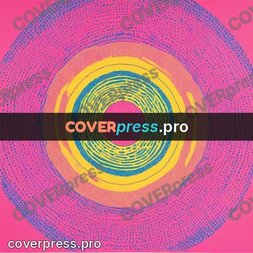 Risograph illustration: concentric rings of dots