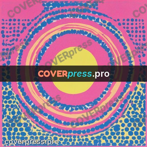 Risograph illustration: concentric rings of dots