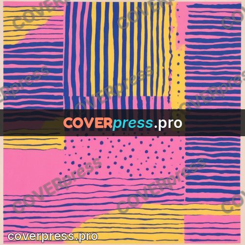 Risograph illustration: coloured bands across the field
