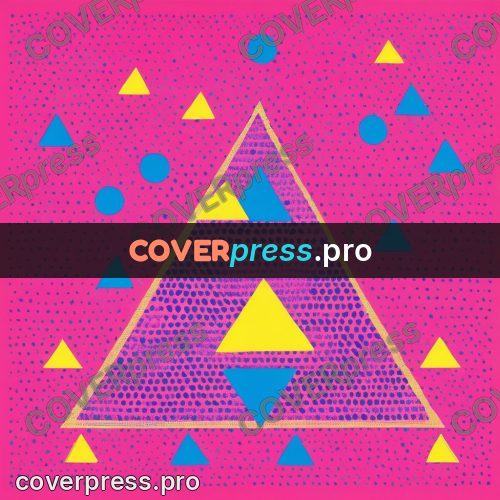 Risograph illustration: triangles on a bright ground