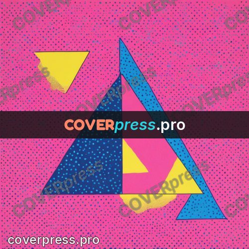 Risograph illustration: triangles on a bright ground