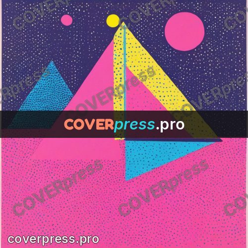 Risograph illustration: triangles on a bright ground