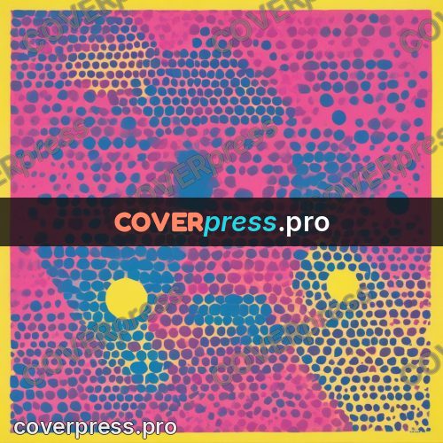 Risograph illustration: field of round dots