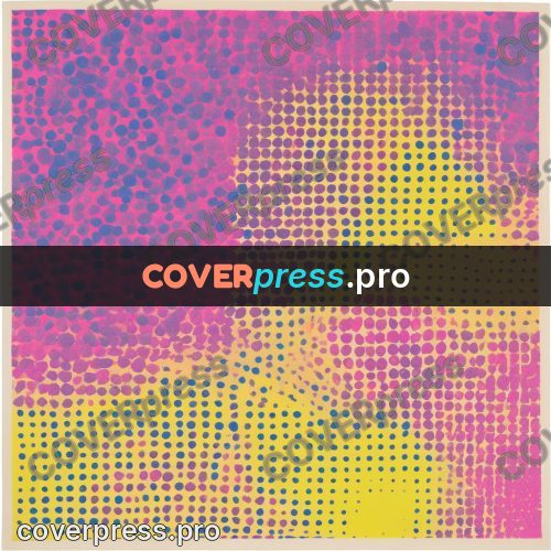 Risograph illustration: field of round dots