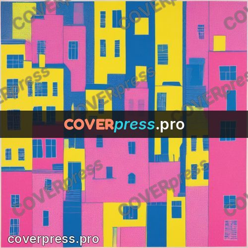 Risograph illustration: house fronts with windows
