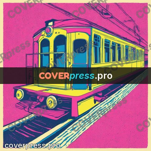 Risograph illustration: train on the rails