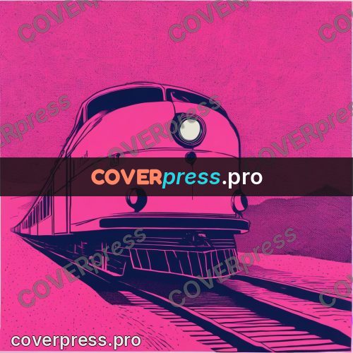 Risograph illustration: train on the rails