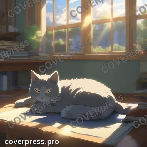 Аниме пейзаж в стиле Синкая: кухня, чайник и кот