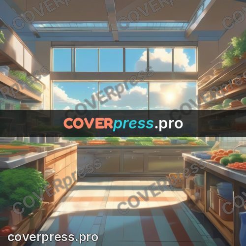 Shinkai style anime landscape: kitchen with a city window