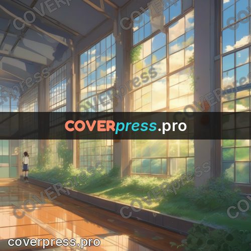 Shinkai style anime landscape: gym with tall windows