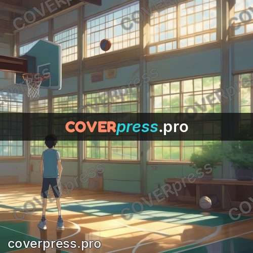 Shinkai style anime landscape: gym with tall windows