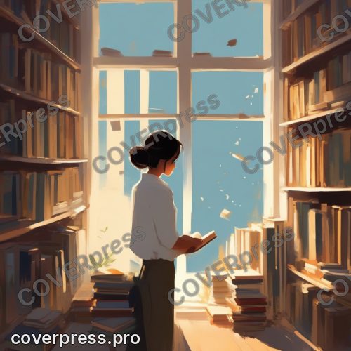 Рисунок в стиле Кампиона: книжная лавка, лампа и кот