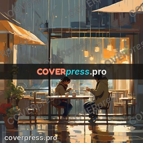 Campion style drawing: person at a cafe table