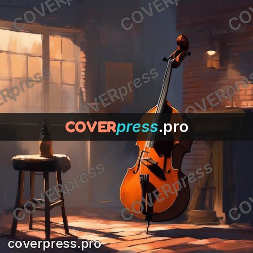 Campion style drawing: double bass in a room