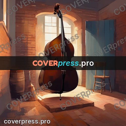 Campion style drawing: double bass in a room