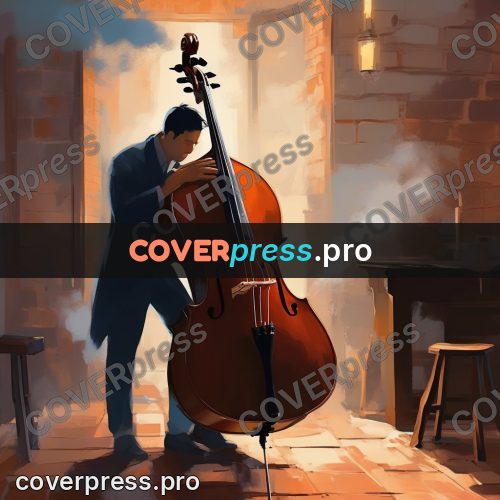 Campion style drawing: double bass in a room