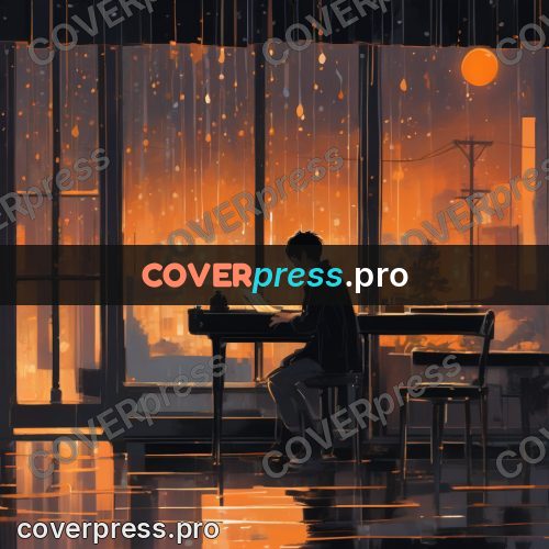 Campion style drawing: warm lights behind wet glass