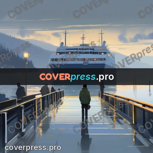 Campion style drawing: ship on misty water