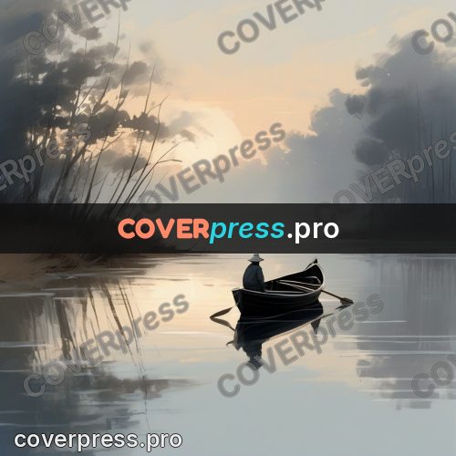 Campion style drawing: boat on misty water
