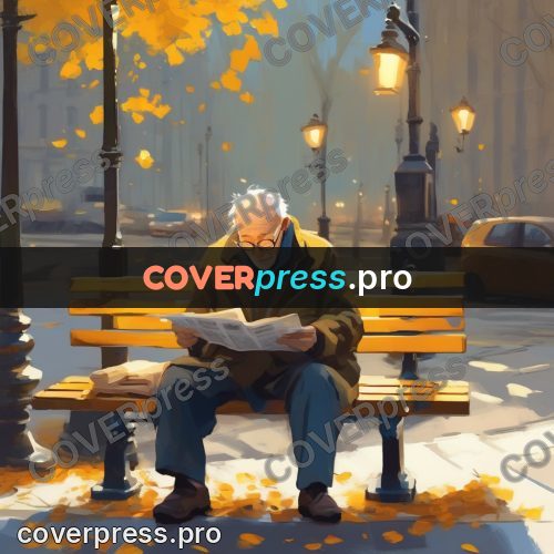 Campion style drawing: old man with a newspaper