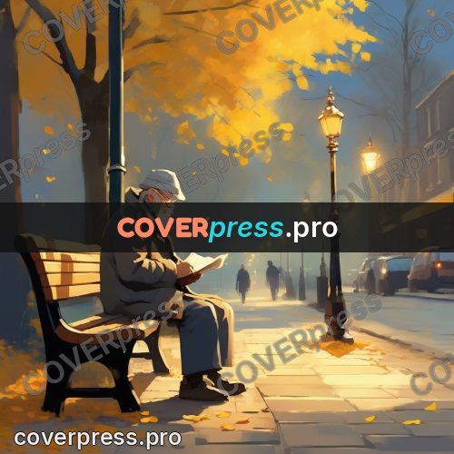 Campion style drawing: old man with a newspaper