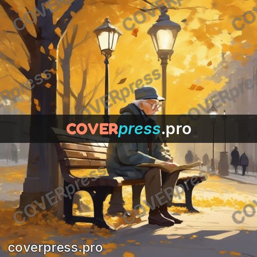 Campion style drawing: old man with a newspaper