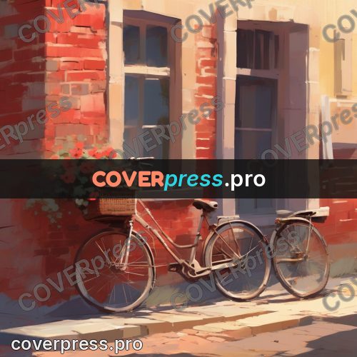 Campion style drawing: bicycle by a brick wall