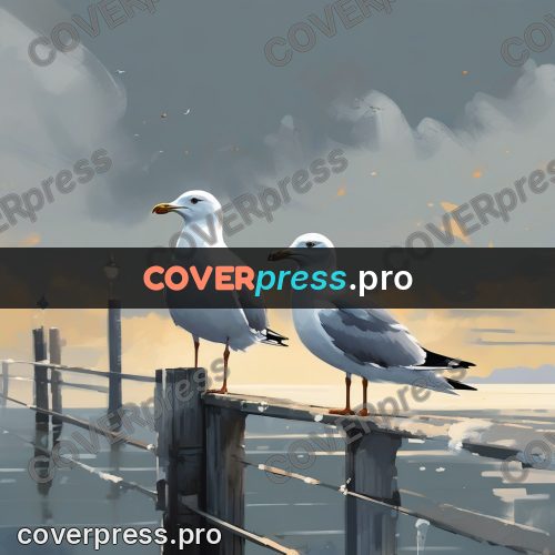 Campion style drawing: gull on a pier post