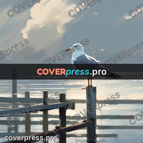 Campion style drawing: gull on a pier post
