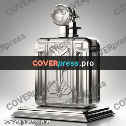 Art deco illustration: perfume bottle on a stand