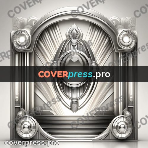 Art deco illustration: round setting with a stone