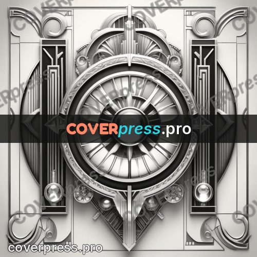 Art deco illustration: round setting with a stone
