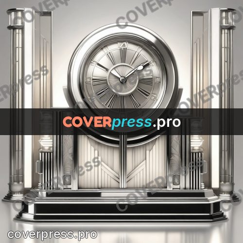 Art deco illustration: mantel clock with a round face