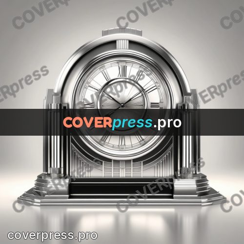 Art deco illustration: mantel clock with a round face