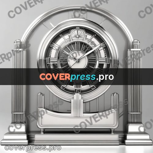 Art deco illustration: mantel clock with a round face